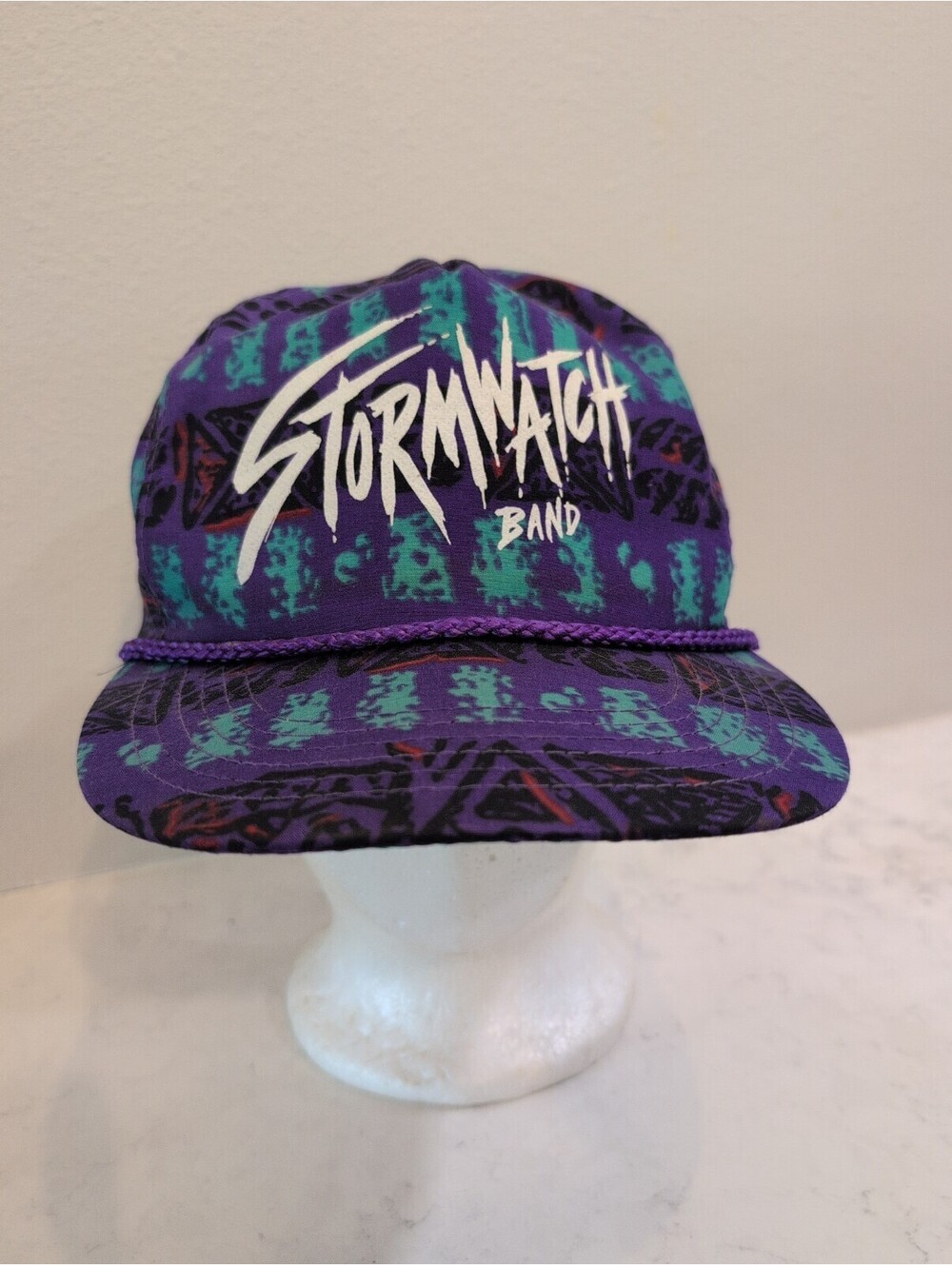 Vintage 90s Stormwatch Band Snap Back Hat Purple Winner